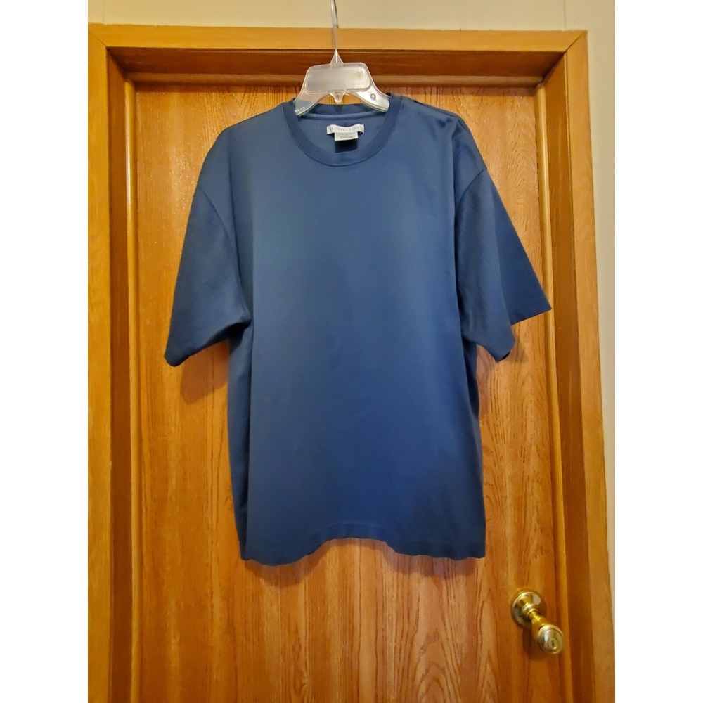 Shirt size XXL Men 's Geoffrey Beene Short Sleeve Blue pullover heavy Cotton Nic